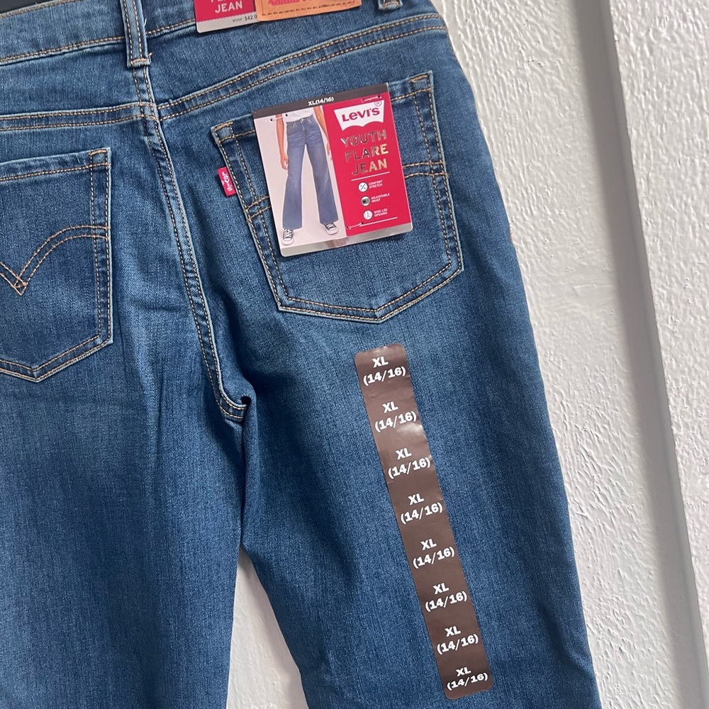Levi's Girls 726 High Rise Flare Jeans - Girls XL 14/16 - Picture 4 of 7